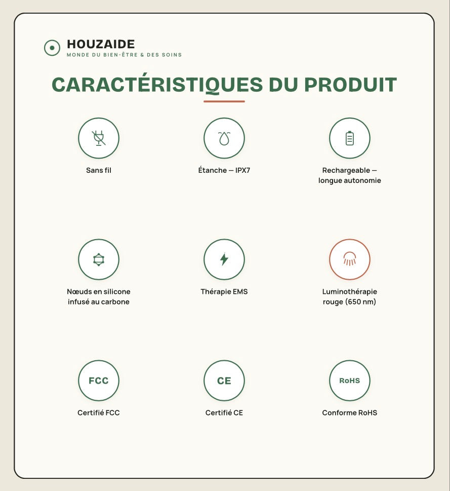 Masseur Crânien Électrique EMS Sans Fil
