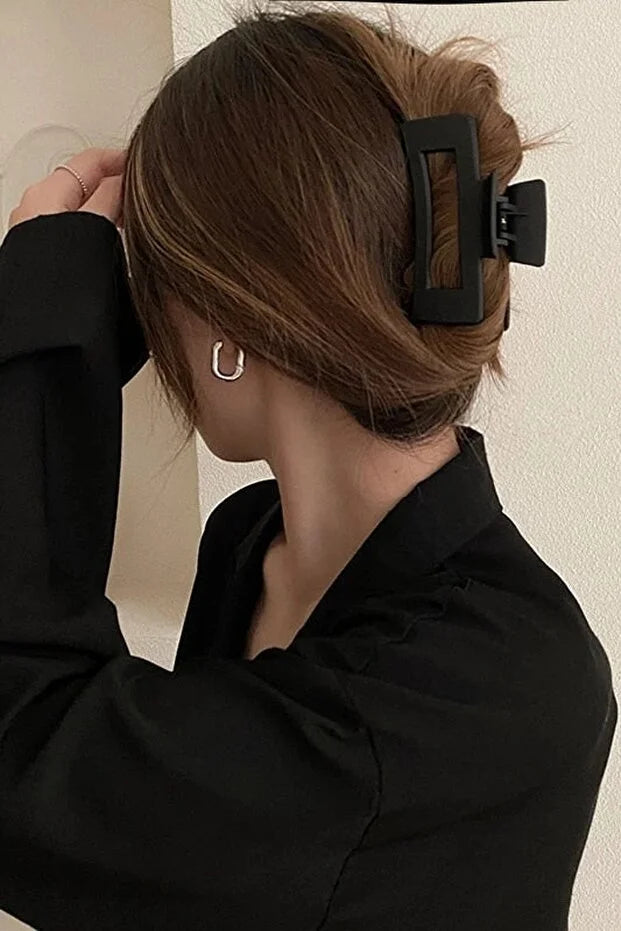 Lot de 6 grandes pinces à cheveux XL marron - vue d'ensemble