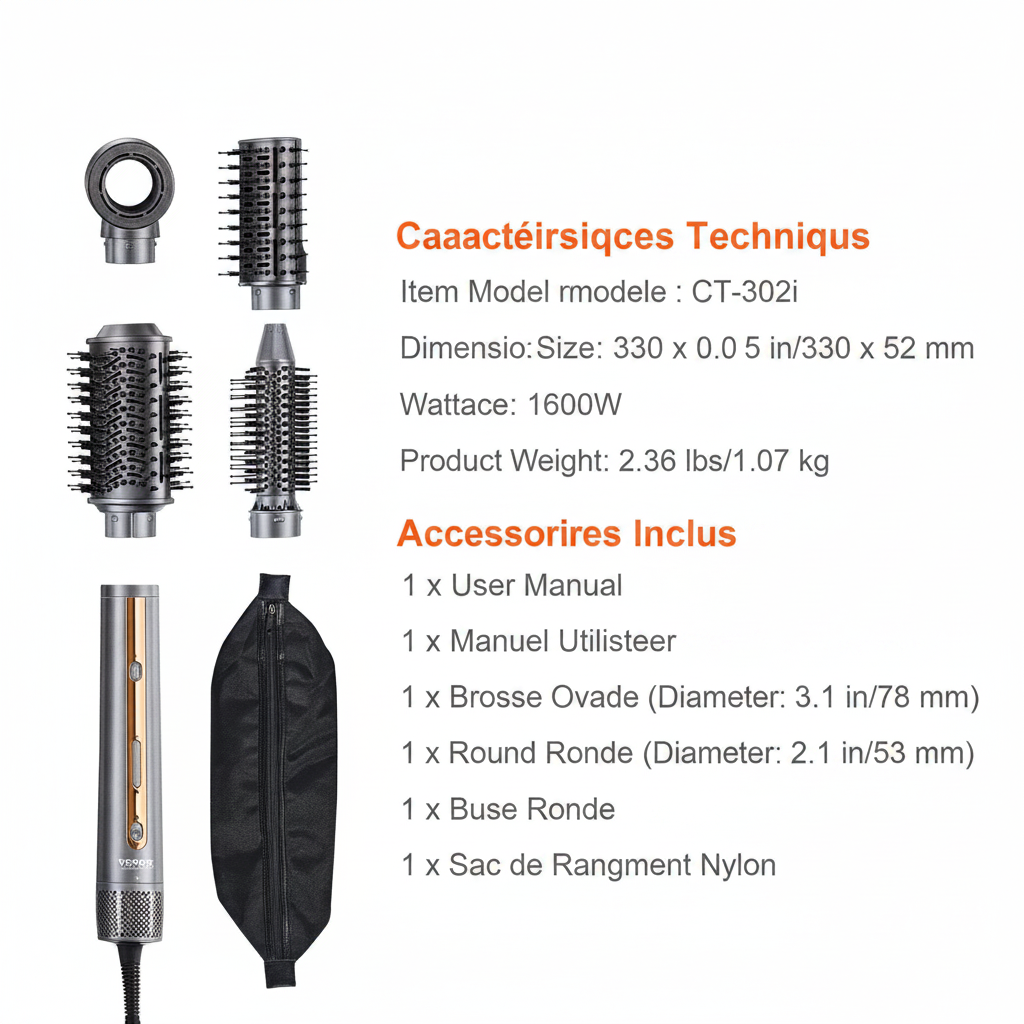 Styler Soufflant 4-en-1 — 110 000 tr/min, Lisse, Boucle & Volume