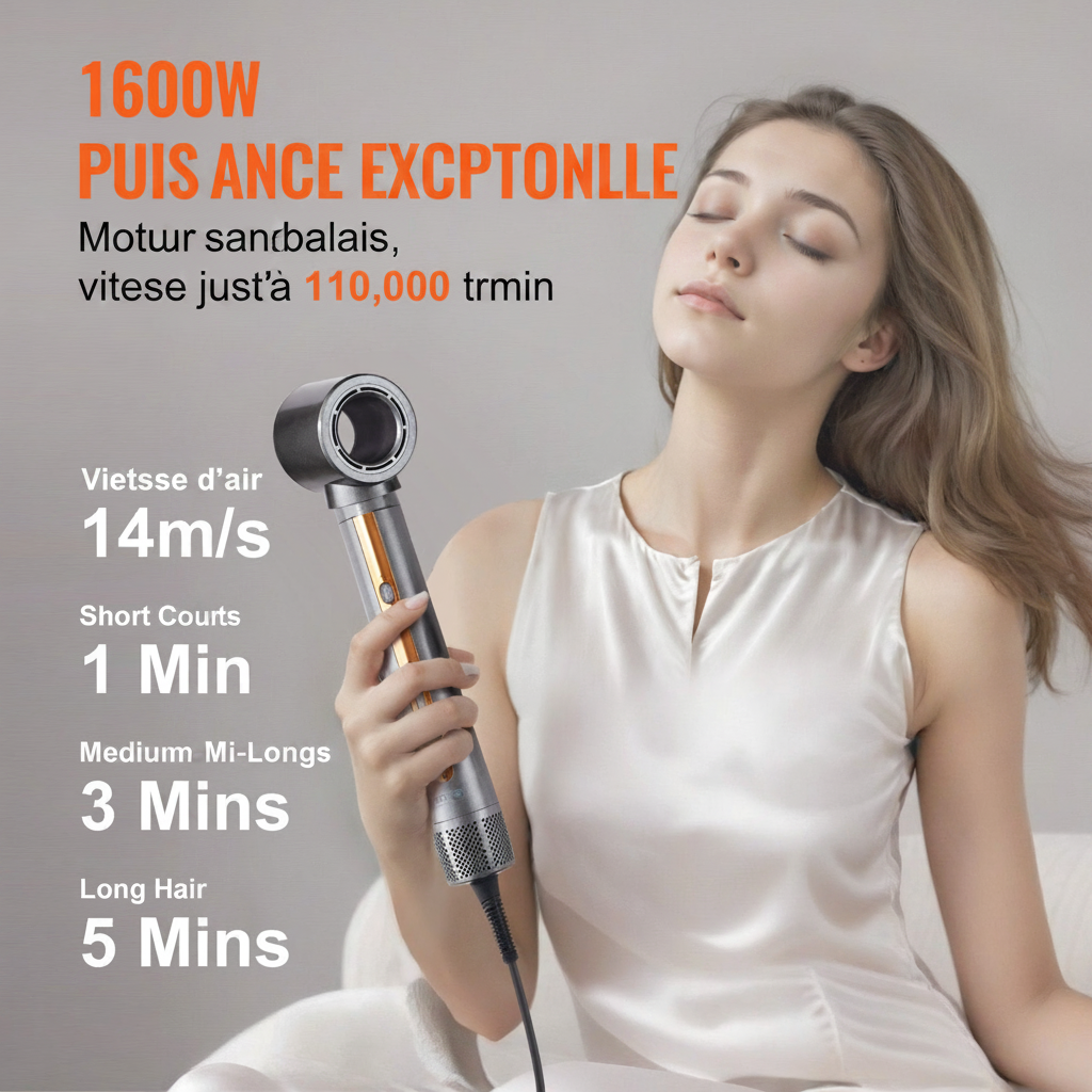 Styler Soufflant 4-en-1 — 110 000 tr/min, Lisse, Boucle & Volume