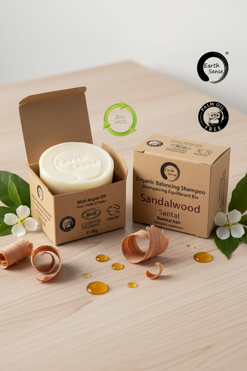 Shampoing Solide Bio Santal – Produit en relief